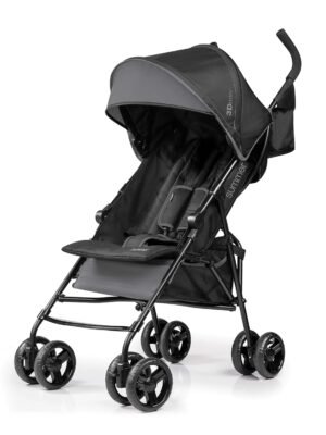 Summer Infant, 3D Mini Convenience Stroller – Lightweight Stroller with Compact Fold MultiPosition Recline Canopy with Pop Out Sun Visor and More – Umbrella Stroller for Travel and More