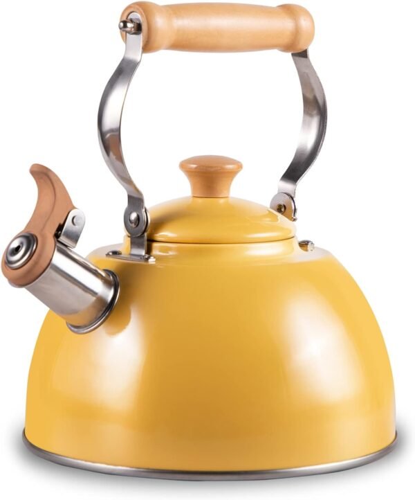 ROCKURWOK Tea Kettle, Tea Pot with Cool Touch Ergonomic Handle, Tea Kettle Food Grade Stainless Steel, Tea Kettle Stovetop, Kettle Teapot, Whistling Tea Kettle, Small Tea Kettle, 1.6 Quart