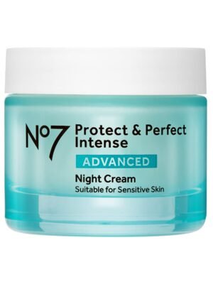 No7 Protect & Perfect Intense Advanced Night Cream - Hydrating Face Moisturizer for Anti Aging - Contains Vitamin E & Shea Butter For Glowing Results using Collagen Peptide Technology (1.69 fl oz)